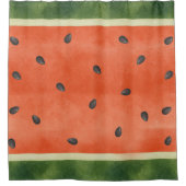 スイカ夏の果物をスライスする方法 シャワーカーテン (正面)