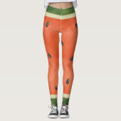 スイカ夏の果物をスライスする方法 レギンス (正面)