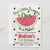 スイカ夏の第1誕生日招待状 招待状 (正面)