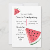 スイカ夏の誕生日パーティー 招待状 (正面)