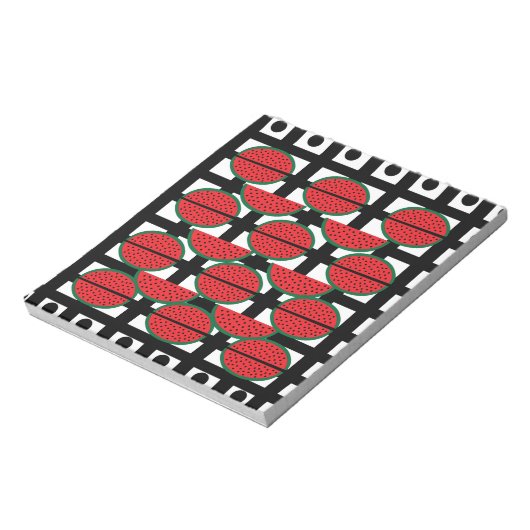 スイカ夏果実幾何学模様 ノートパッド (回転)