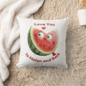 スイカ大好き：甘くてジューシーなハート クッション (ブランケット)