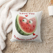 スイカ大好き：甘くてジューシーなハート クッション (ブランケット)