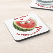 スイカ大好き：甘くてジューシーなハート コースター (左側)