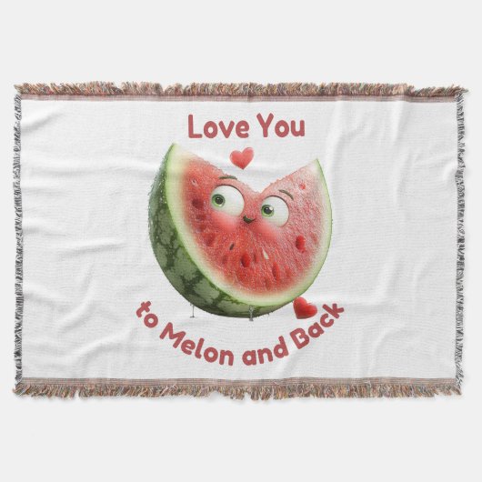 スイカ大好き：甘くてジューシーなハート スローブランケット (正面)
