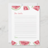 スイカ女の子タイムカプセルノートカード サンキューカード (正面)