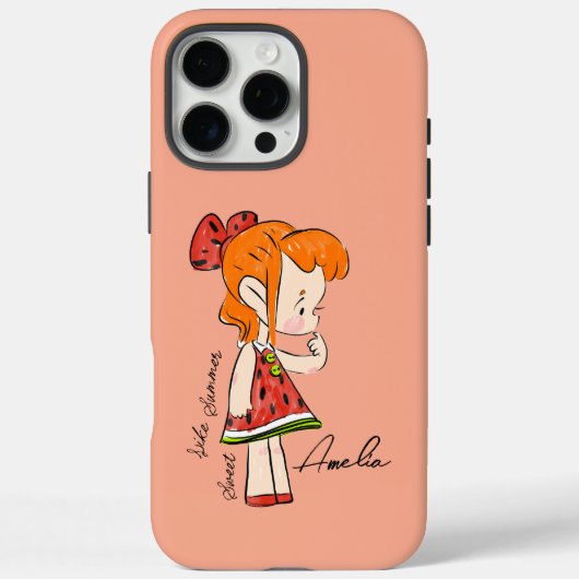 スイカ女の子iPhone 16 Pro最大ケース Case-Mate iPhoneケース (裏面)