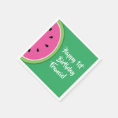 スイカ子の誕生日かわいい夏 スタンダードカクテルナプキン (角)