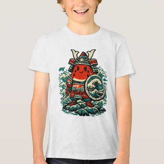 スイカ将軍 - 海の守護者 トライブレンドTシャツ (正面)