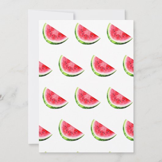 スイカ小さな女の子甘い 招待状 (裏面)