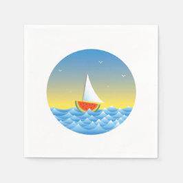 スイカ帆船 スタンダードカクテルナプキン