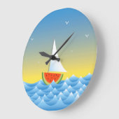 スイカ帆船 ラージ壁時計 (傾斜)