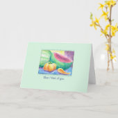 スイカ恋しく思の冬 カード (黄色い花)