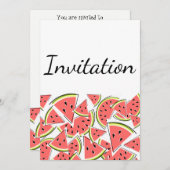 スイカ招待状(縦型) 招待状 (正面/裏面)