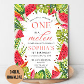 スイカ招待状、1つのメロン誕生日 招待状