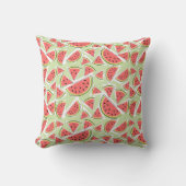 スイカ数々のグリーンスクエア クッション (正面)