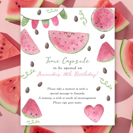 スイカ時間カプセル1歳の誕生日 ポスター