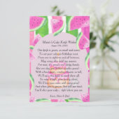 スイカ最初のお誕生日ケーキナイフ詩 招待状 (スタンド正面)