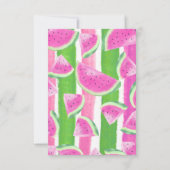 スイカ最初のお誕生日ケーキナイフ詩 招待状 (裏面)