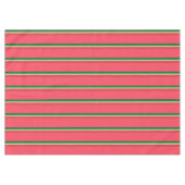 スイカ果実ピンクとグリーンストライプの テーブルクロス (正面(横))