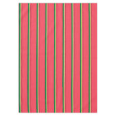 スイカ果実ピンクとグリーンストライプの テーブルクロス (正面)