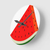 スイカ果実収穫スライス夏 ラウンド壁時計 (傾斜)