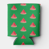 スイカ果実水色食品熱帯パターン 缶クーラー (正面)