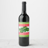 スイカ果実自家製ワパーソナライズされたイン ワインラベル (正面)