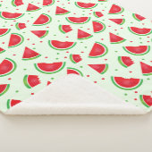 スイカ柄さわやかなフルーツライトグリーン シェルパブランケット (3/4)