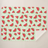 スイカ柄さわやかなフルーツライトグリーン シェルパブランケット (正面(横))