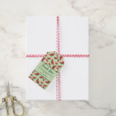 スイカ柄オングリーンサンキュー誕生日 ギフトタグ (より糸付き)