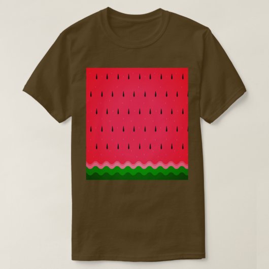 スイカ柄サマーフルーツフード Tシャツ (デザイン正面)