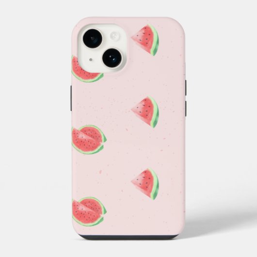 スイカ柄iPhone 14ケース iPhoneケース (裏面)