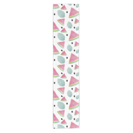 スイカ模様の水彩手絵を描形 ショートテーブルランナー