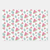 スイカ模様の水彩手絵を描形 ラッピングペーパーシート (正面)