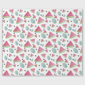 スイカ模様の水彩手絵を描形 ラッピングペーパー (フラット)