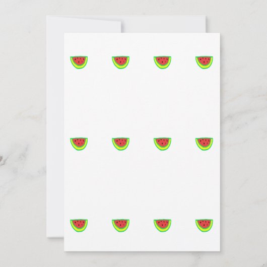 スイカ模様ベビーシャワーベビーガールボーイ2024 招待状 (裏面)