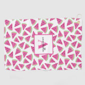 スイカ模様モノグラムピンク ゴルフタオル (横)