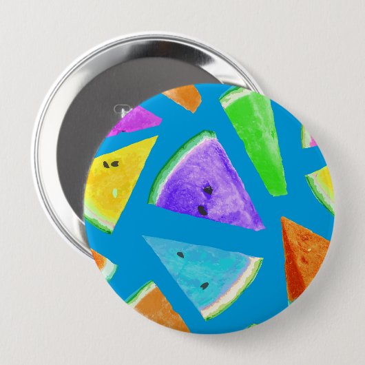 スイカ模様作成10 缶バッジ (正面&裏面)