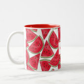 スイカ模様(名前をカスタムする) ツートーンマグカップ (左)