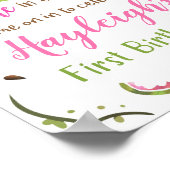 スイカ歓迎パーティーサイン1日の誕生日パーティー ポスター (角)