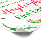 スイカ歓迎パーティーサイン1日の誕生日パーティー ポスター (角)