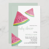 スイカ水カラーイラストレーション 招待状 (正面/裏面)