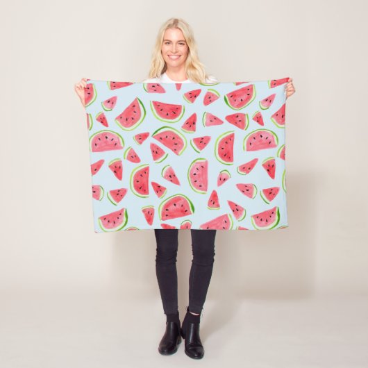 スイカ水彩カラフルフリースブランケット フリースブランケット (インサイチュ)