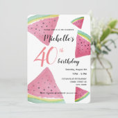 スイカ水彩手絵を描形 招待状 (スタンド正面)