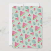 スイカ水彩手絵を描形 招待状 (裏面)