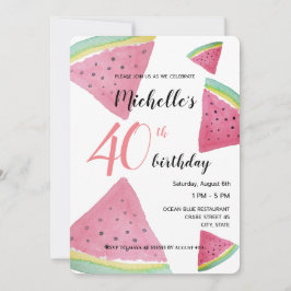 スイカ水彩手絵を描形 招待状