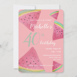 スイカ水彩手絵を描形 招待状