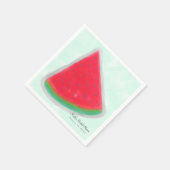 スイカ水彩誕生日パーティパーソナライズされたー スタンダードカクテルナプキン (角)