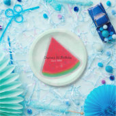 スイカ水彩誕生日パーティパーソナライズされたー ペーパープレート (パーティー)